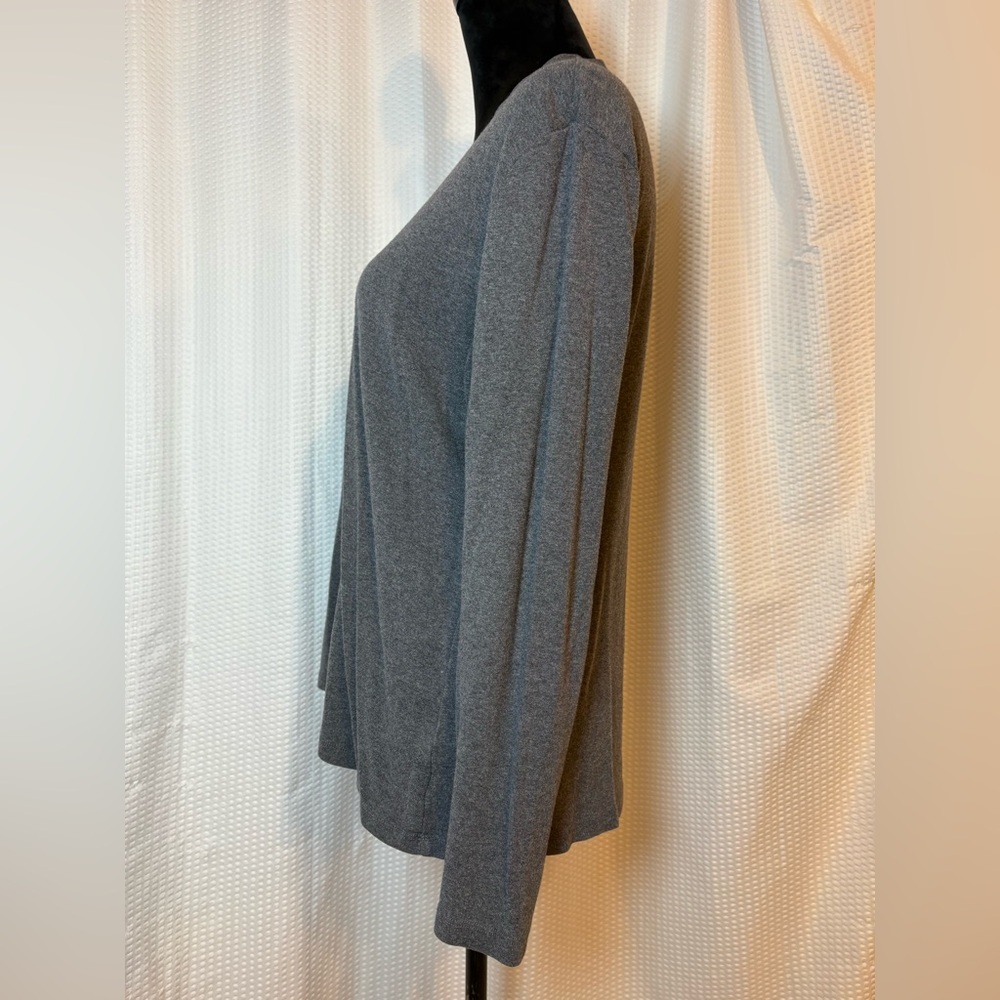 Eddie Bauer 100% cotton gray v-neck long sleeve pullover shirt size XL - Picture 2 of 5
